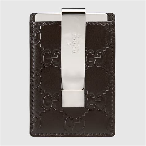 leather money clip gucci